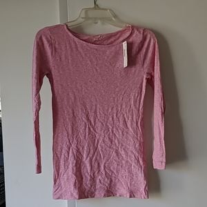 Pink quarter sleeve painter tee